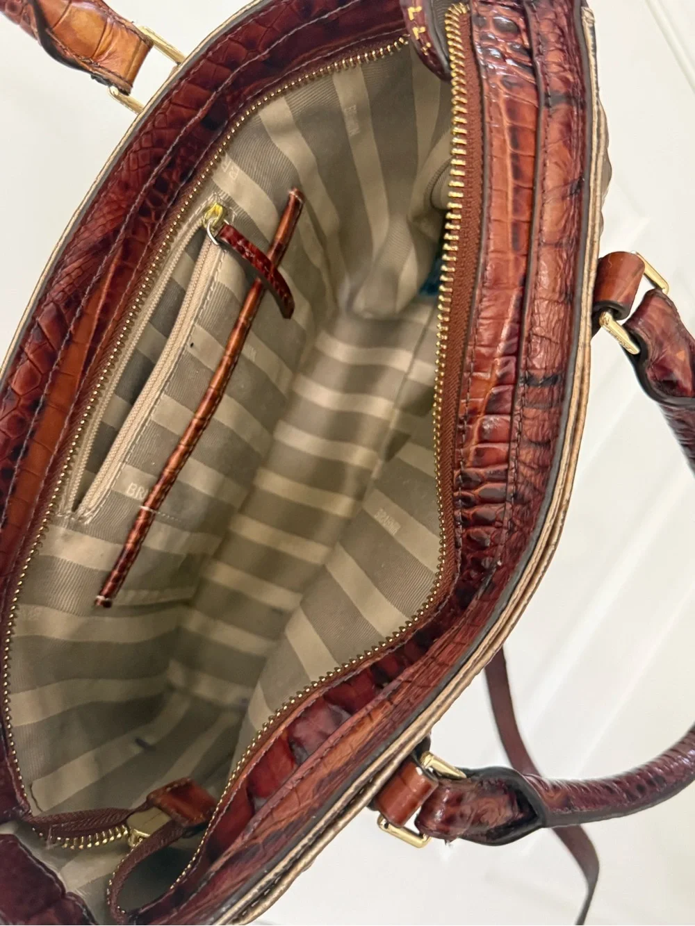 BRAHMIN Medium Lena Rose Gold Provence Handbag